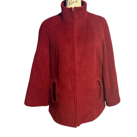 Betsey Johnson Wool & Angora Cape Coat Red Small - Picture 1 of 9